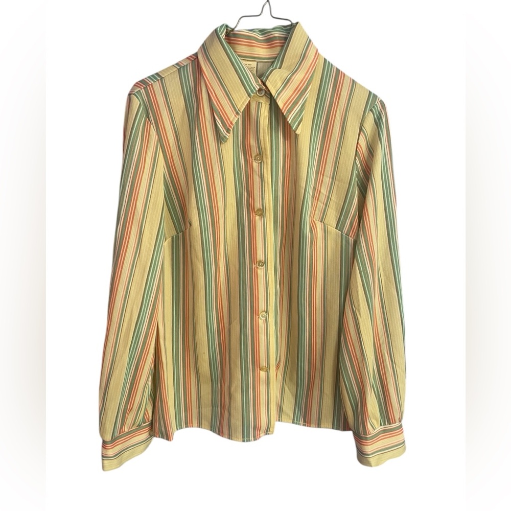 Vintage pastel polyester blouse